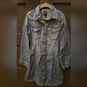 GAP Kids Casual Denim Dress - Light Blue